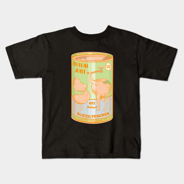 Retro can of peaches Kids T-Shirt by mailboxdisco